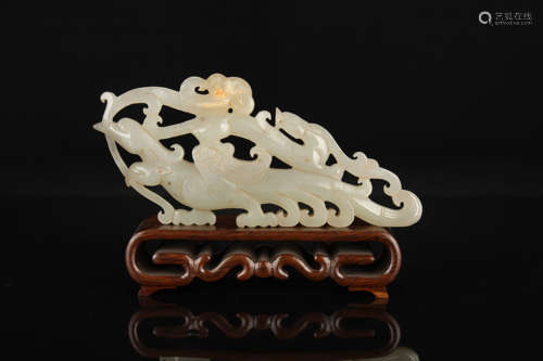 Hetian jade rosefinch ornaments