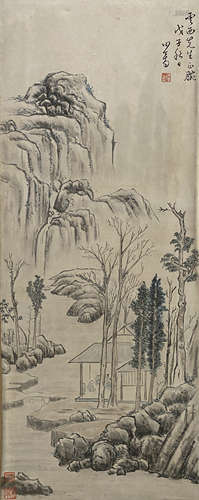 China Pu xinyu Landscape Hanging Scroll