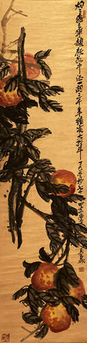 China Wu Changshuo- life Peach Hanging Scroll