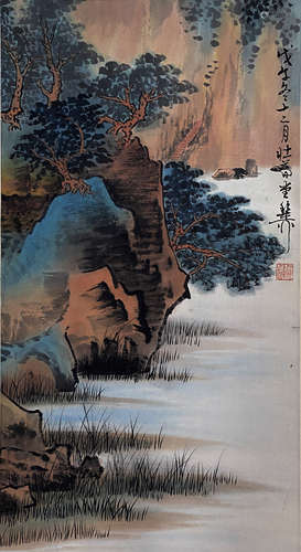 China Xie Zhiliu Landscape Hanging Scroll