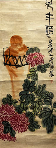 China Qi Baishi- Flowers Vertical axis