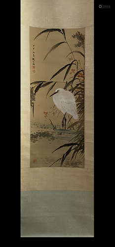 China Zhao Shuru Flower and Bird vertical shaft