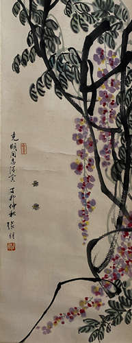 China Zhang Peng Flower and Bird vertical shaft