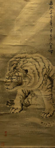 China Gao Qipei- Tiger Hanging Scroll