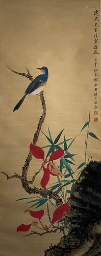 China Xie Zhiliu- Flower and Bird vertical shaft