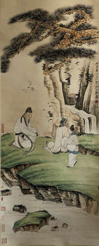China Zhang Daqian- Gao Shitu Hanging Scroll