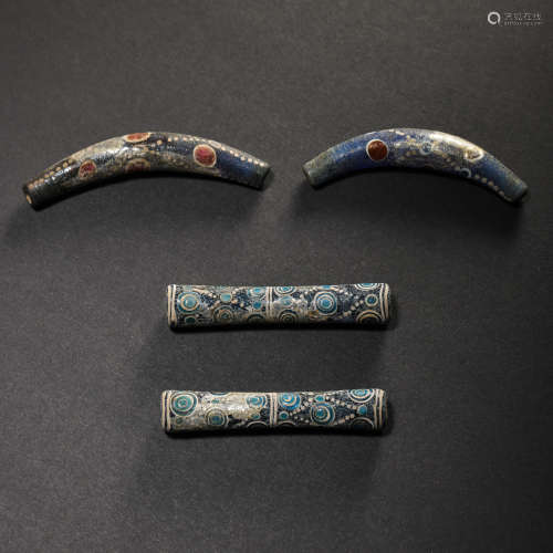 A GROUP OF COLORED GLASS BEADS, WARRING STATES PERIOD, CHINA