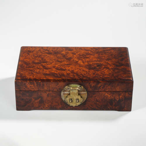 CHINESE QING DYNASTY YELLOW ROSEWOOD SQUARE BOX