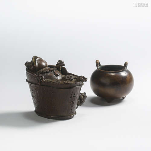 A GROUP, MING DYNASTY BRONZE INCENSE BURNER