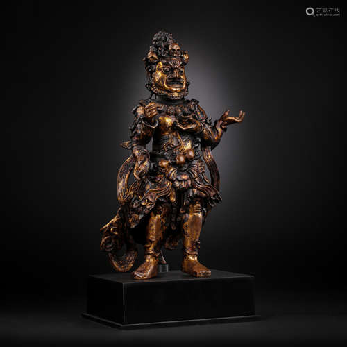 CHINESE MING DYNASTY GILT BRONZE BUDDHA STATUE