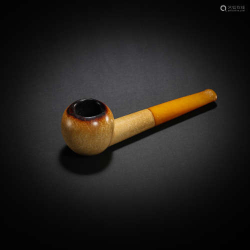 CHINESE QING DYNASTY BEESWAX PIPE