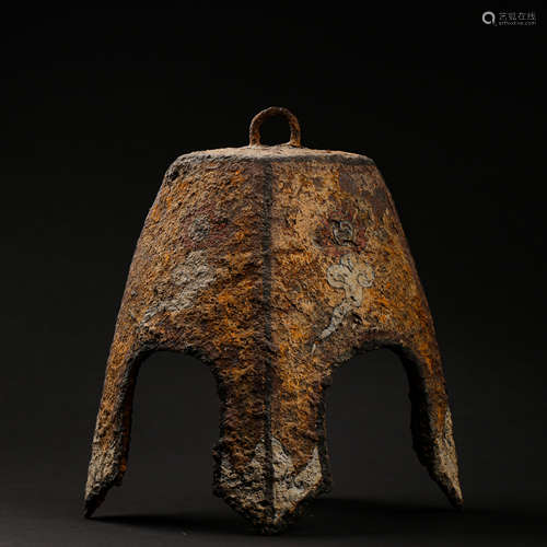 CHINESE PAINTED IRON BELL, LIAO DYNASTY, CHINA