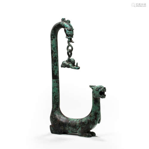CHINESE BRONZE CANDLESTICK, HAN DYNASTY