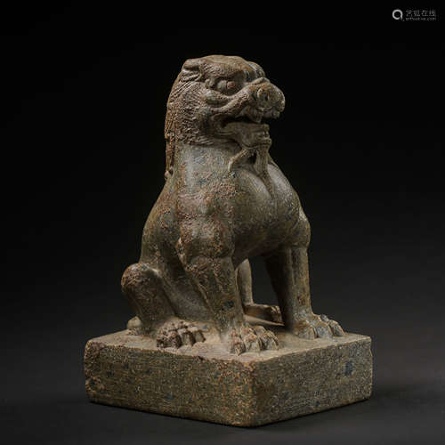 BLUE STONE LION, TANG DYNASTY, CHINA