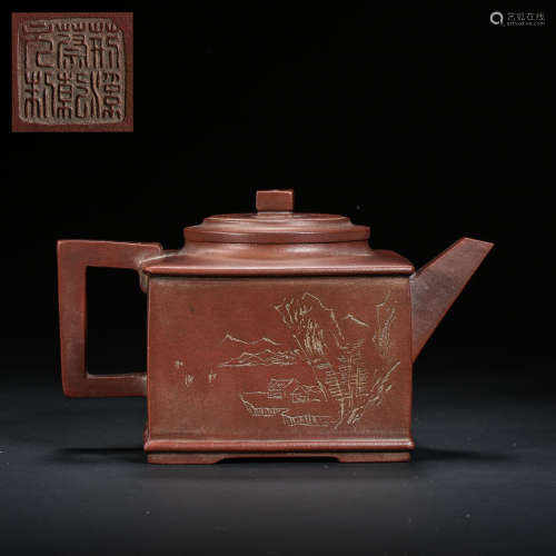 ANCIENT CHINESE PURPLE CLAY TEA POT