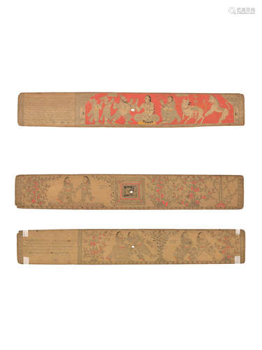 TWO ILLUSTRATED PALM LEAF MANUSCRIPT FOLIOS