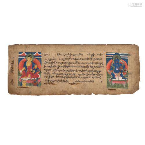 AN ILLUMINATED MANUSCRIPT OF THE MANJUSHRI NAMASANGITI TANTR...