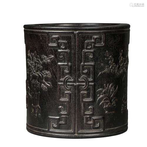 ROSEWOOD PEN HOLDER, QING DYNASTY, CHINA