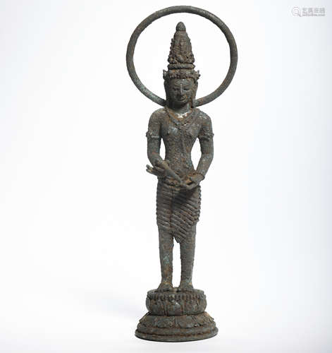 ANCIENT INDIAN BRONZE BUDDHA STATUE