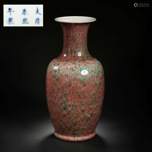 CHINESE VARIABLE GLAZE VASE FROM KANGXI PERIOD, QING DYNASTY