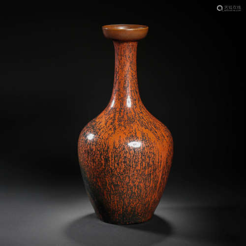 CHINESE VARIABLE GLAZE LONG NECK VASE, SONG DYNASTY