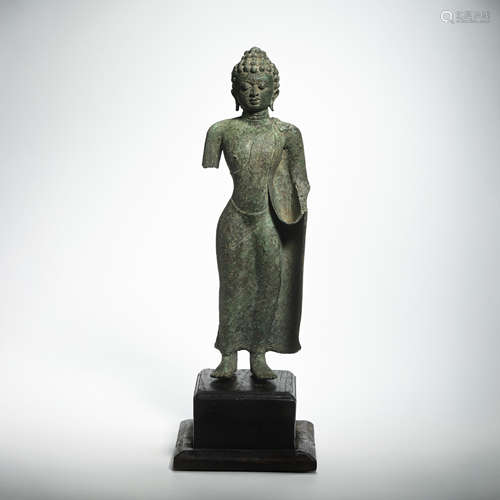 ANCIENT INDIAN BRONZE BUDDHA STATUE