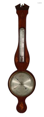 English Inlaid Mahogany Wheel Barometer, Schalfino