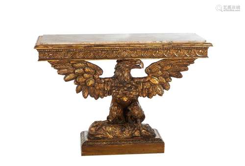 George II Style Carved Giltwood Eagle Console table