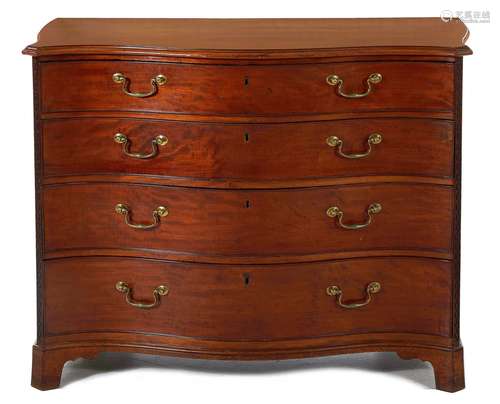 Rare George III Inlaid Mahogany Chest with Fitted Drawer