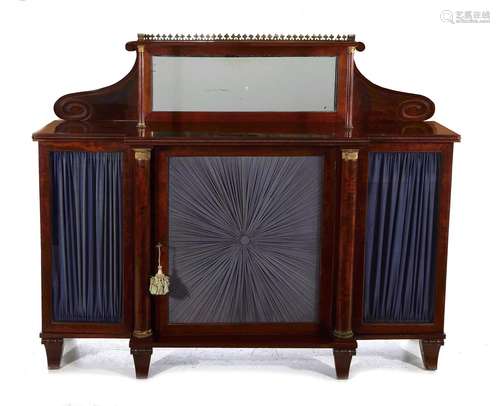 Regency Brass-Mounted Mahogany Side Cabinet