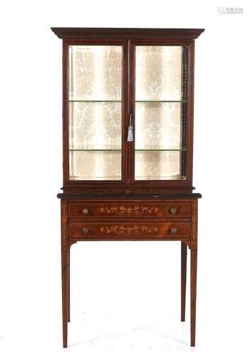 Edwardian Inlaid Mahogany Curio Cabinet