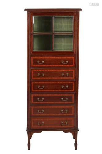 Edwardian Inlaid Mahogany Music Cabinet