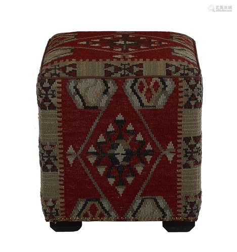 Vintage Tribal Kilim-Weaving Upholstered Bench