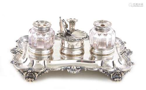 English Sterling Silver Ink Stand, by Robinson, Edkins &...