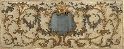 Trumeau rectangulaire Louis XV en bois sculpté décoré de &qu...