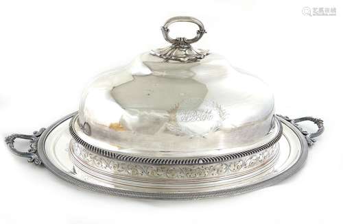 English Silverplate Meat Dome and Platter (2pcs)