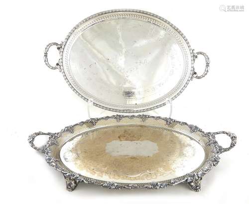 Silverplate Serving Tray and Waiter (2pcs)