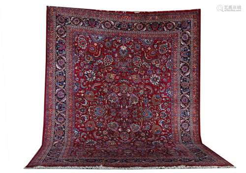 Semi-Antique Persian Mashad Carpet