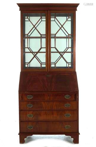 Georgian Style Mahogany Secretary Bookcase