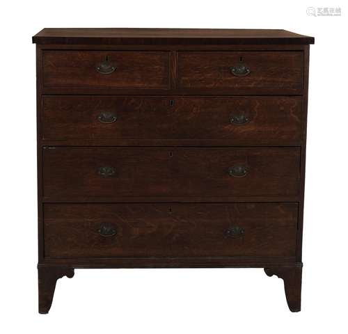 George II Inlaid Oak Chest of Drawers