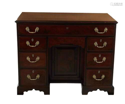 Georgian Mahogany Kneehole Chest with Writing Drawer