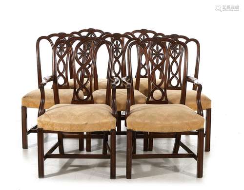 Georgian Style Carved Mahogany Dining Chairs (7pcs)