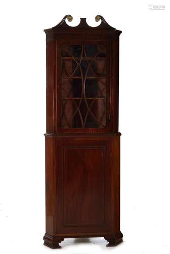 Small English Mahogany Corner Cabinet