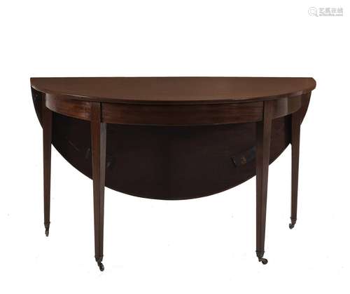 George III Mahogany D-Shaped Breakfast Table