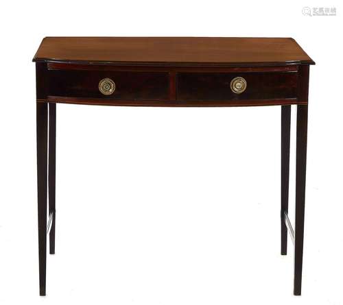 English Mahogany Bowfront Writing Table