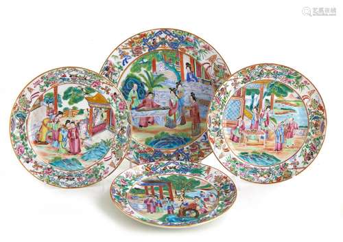 Chinese Export Mandarin Plates (4pcs)