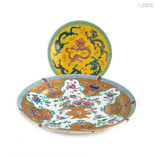 Chinese Enamel-Decorated Porcelain Chargers (2pcs)