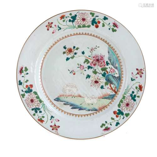 Chinese Export Porcelain Charger, European Subject