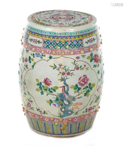 Chinese Famille Rose Porcelain Garden Seat