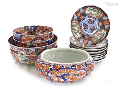 Japanese Imari Porcelain Bowls and Plates (13pcs)